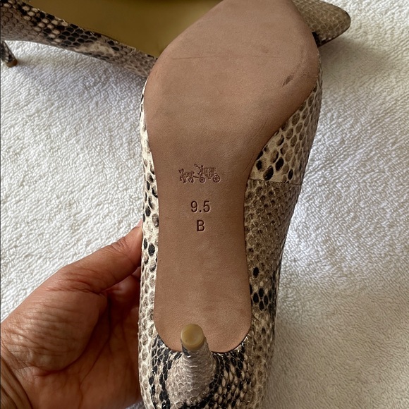 Coach Python Leather Pointed Toe Kitten Heels - Picture 8 of 11